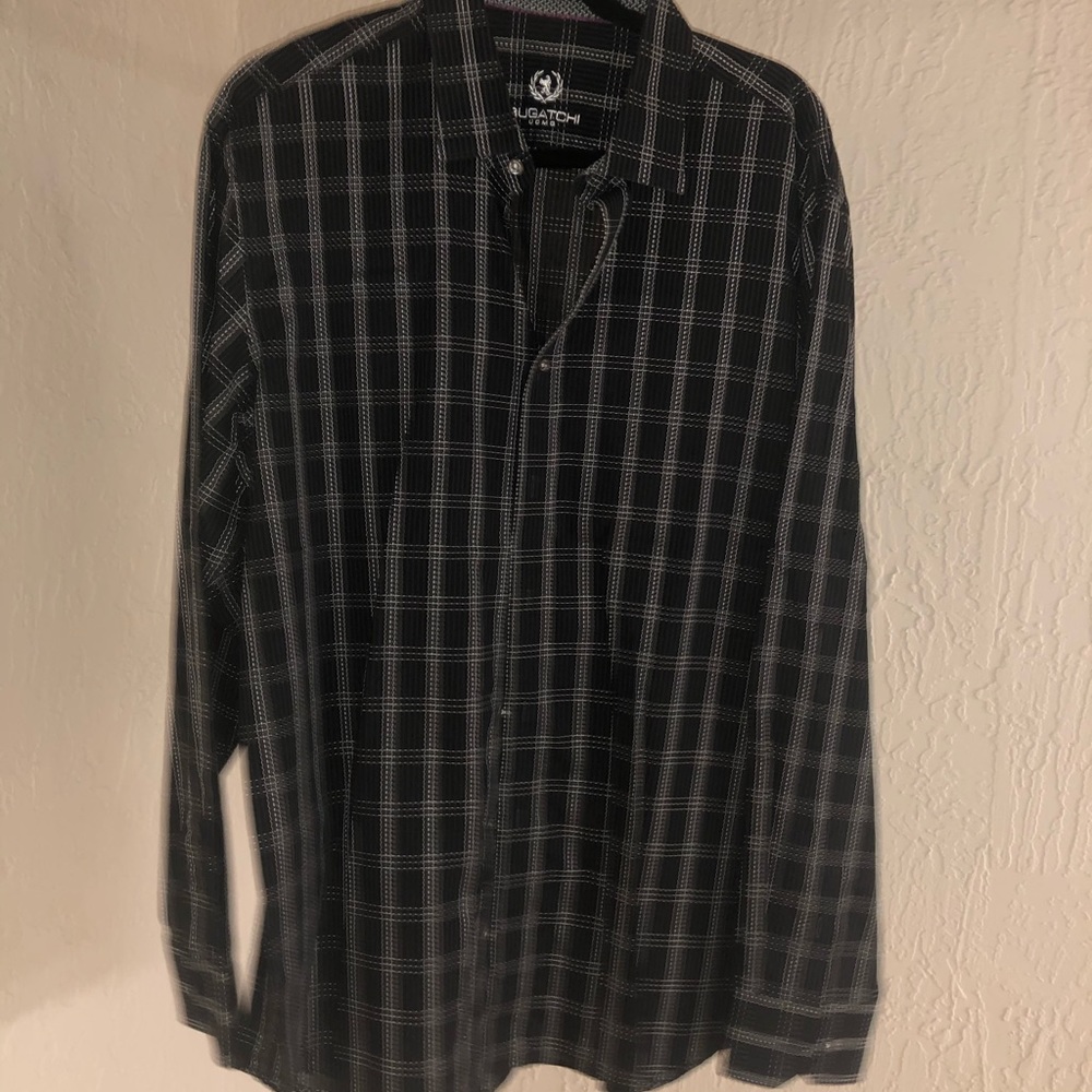 BUGATCHI MENS LONG SLEEVE BUTTON DOWN DRESS SHIRT